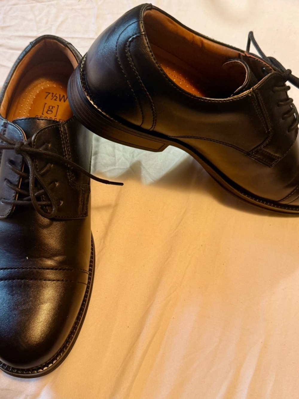 George Black Cap-Toe Derby Dress Shoes